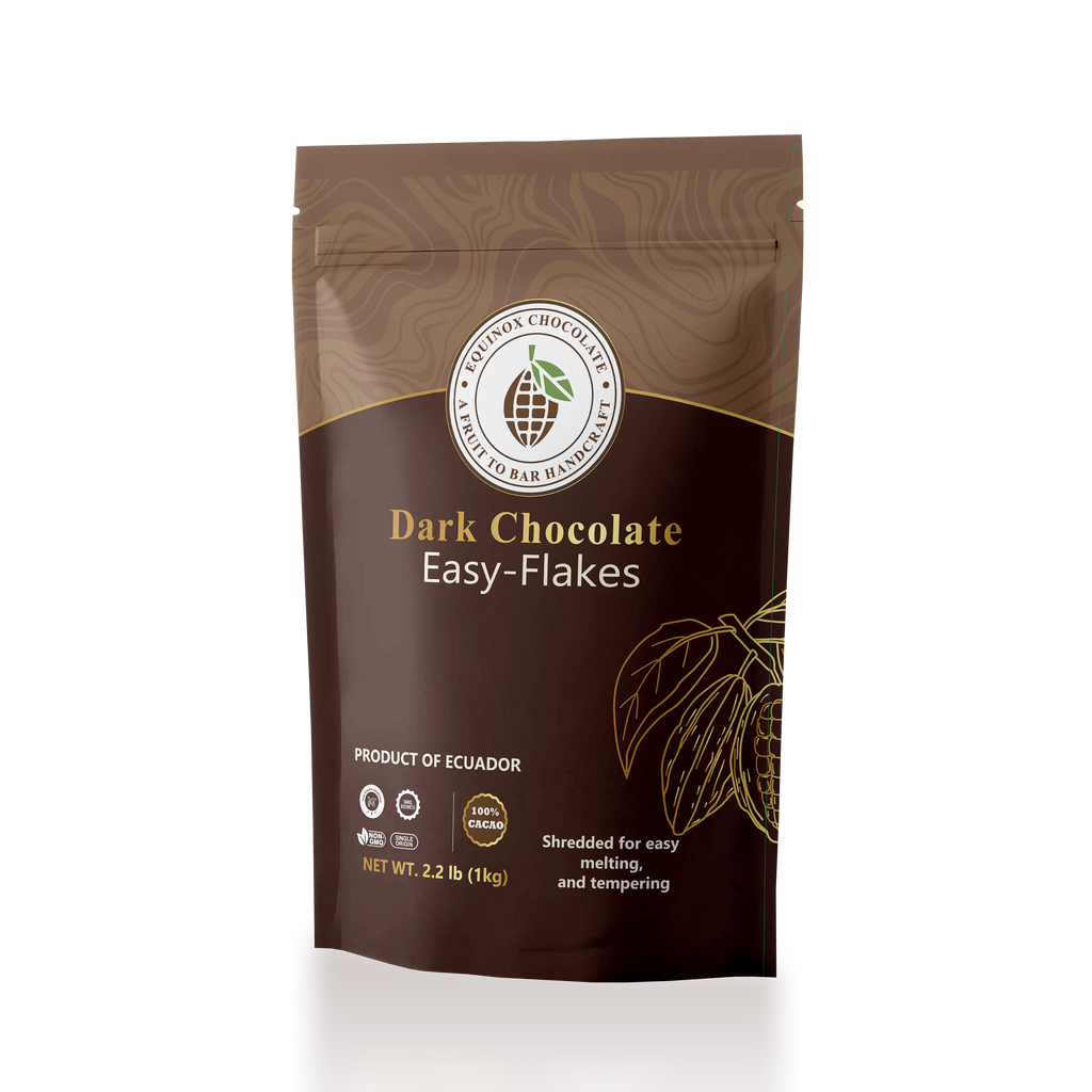 EQUINOX - DARK CHOCOLATE EASY FLAKES 100% CACAO - 2.2 lb (1kg)
