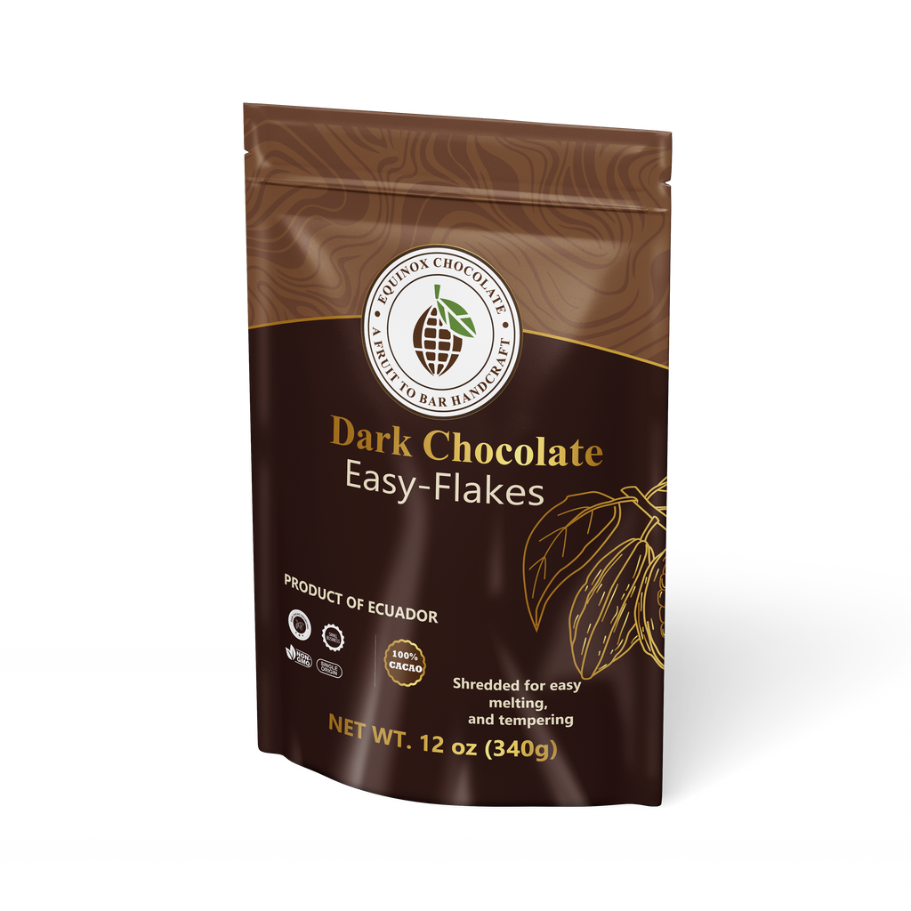 CASEBOX of 20 bags of 12 oz EQUINOX - DARK CHOCOLATE EASY FLAKES 100% CACAO