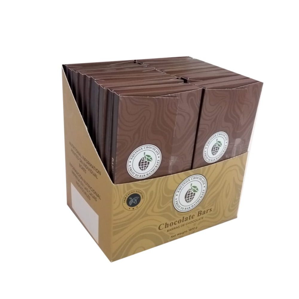 EQUINOX - DARK CHOCOLATE BAR 100% CACAO - 20 UNITS DISPLAY; EACH OF 3oz (90g) Includes postcard