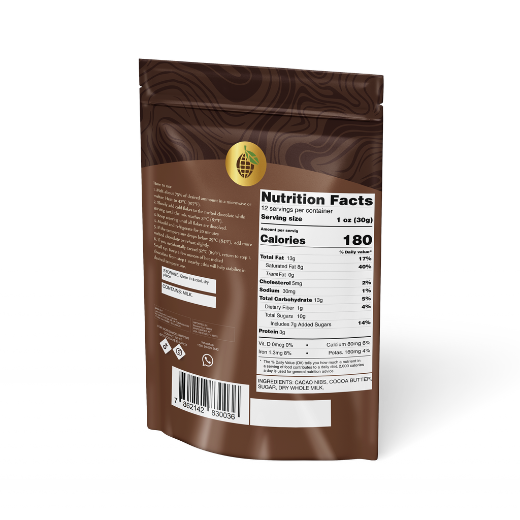 CASEBOX of 20 bags of 12 oz EQUINOX - MILK CHOCOLATE EASY FLAKES 45% CACAO