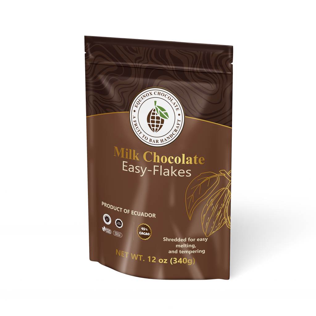 CASEBOX of 20 bags of 12 oz EQUINOX - MILK CHOCOLATE EASY FLAKES 45% CACAO