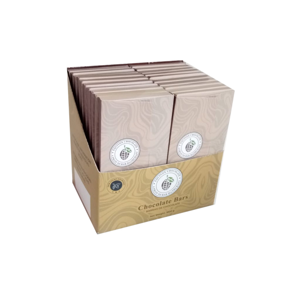 EQUINOX - MILK CHOCOLATE BAR 45% CACAO - 20 UNITS DISPLAY; EACH OF 3oz (90g) Includes postcard