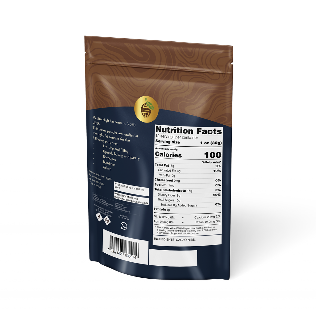 CASEBOX of 20 bags of 12 oz EQUINOX - NATURAL COCOA POWDER 100% CACAO - medium/high fat