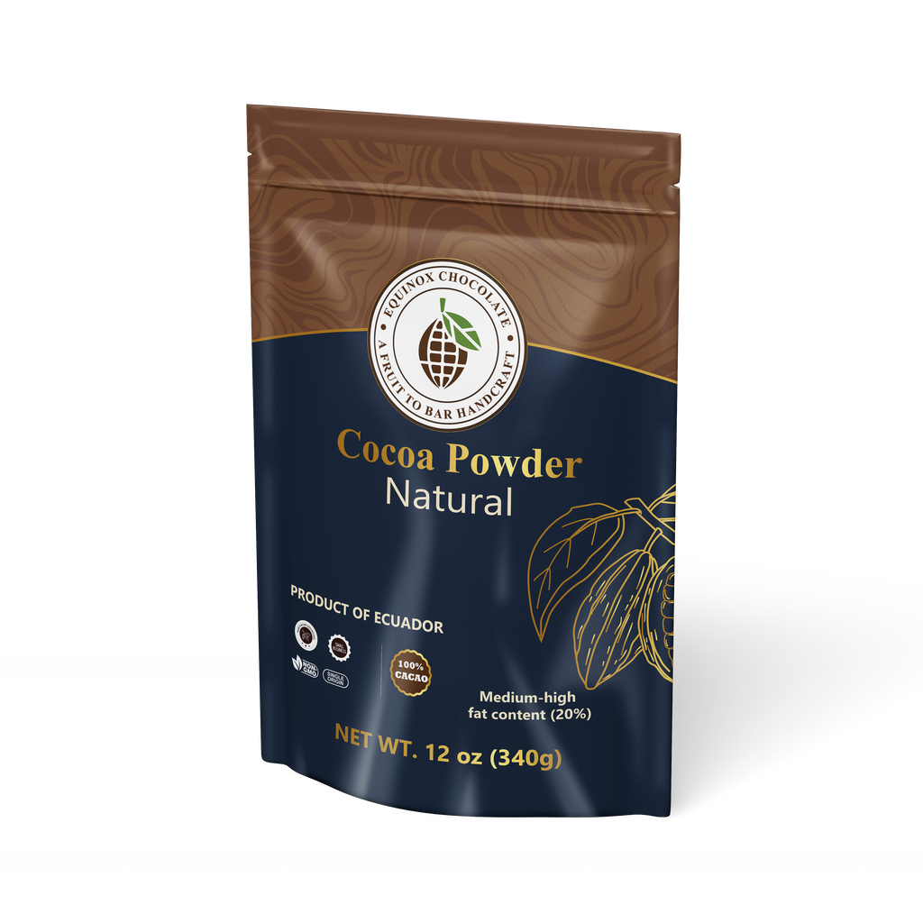 CASEBOX of 20 bags of 12 oz EQUINOX - NATURAL COCOA POWDER 100% CACAO - medium/high fat