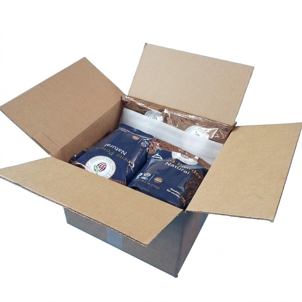CASEBOX of 8 bags of 2.2 pounds EQUINOX - NATURAL COCOA POWDER 100% CACAO - medium/high fat