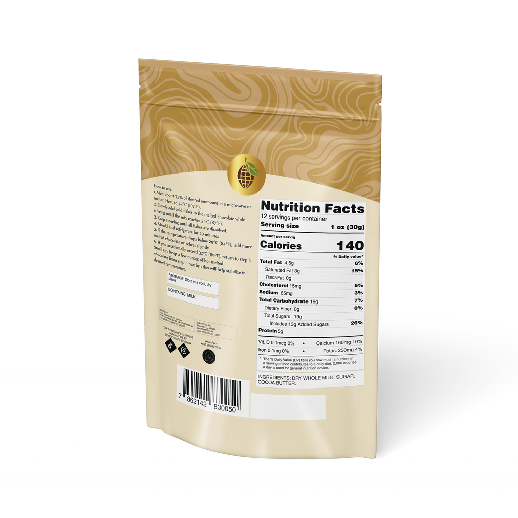 EQUINOX - WHITE CHOCOLATE EASY FLAKES - 12 oz (340g)