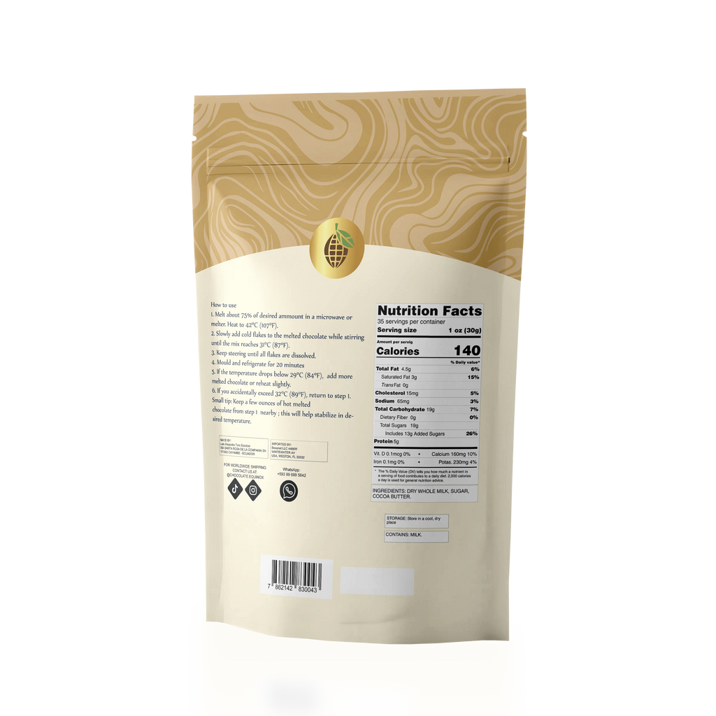 EQUINOX - WHITE CHOCOLATE EASY FLAKES - 2.2 lb (1kg)